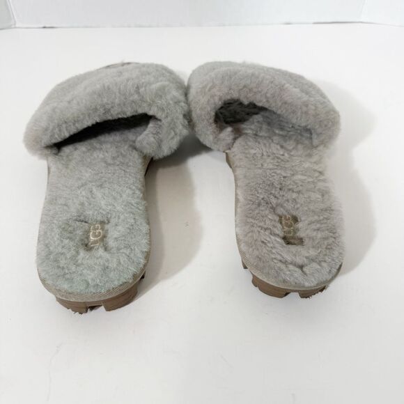 UGG Womens Cozette Gray Simplistic Casual Fuzzy Fashion Slipper 1100892 Size 10 - Picture 4 of 7